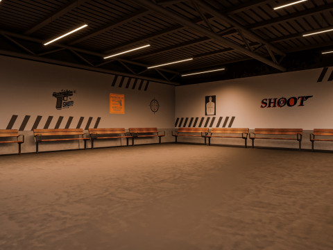 Тир відкритий 3D Модель