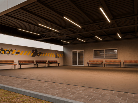 Тир відкритий 3D Модель