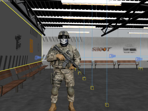 Тир відкритий 3D Модель