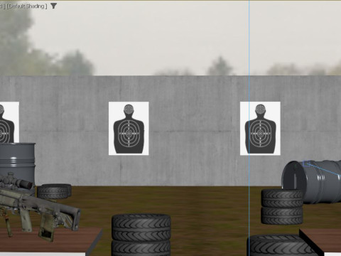 Тир відкритий 3D Модель