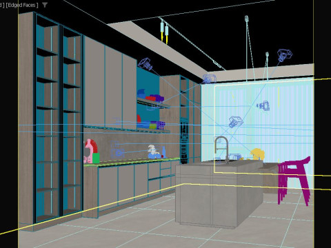 Cucina moderna Modello 3D