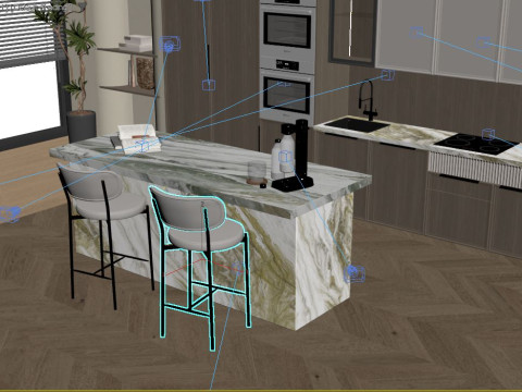 Сучасна кухня 3D Модель