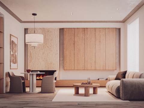 现代客厅 3D 模型