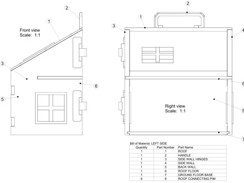 PORTABLE DOLLHOUSE 3D Print Model
