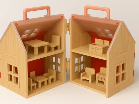 PORTABLE DOLLHOUSE 3D Print Model