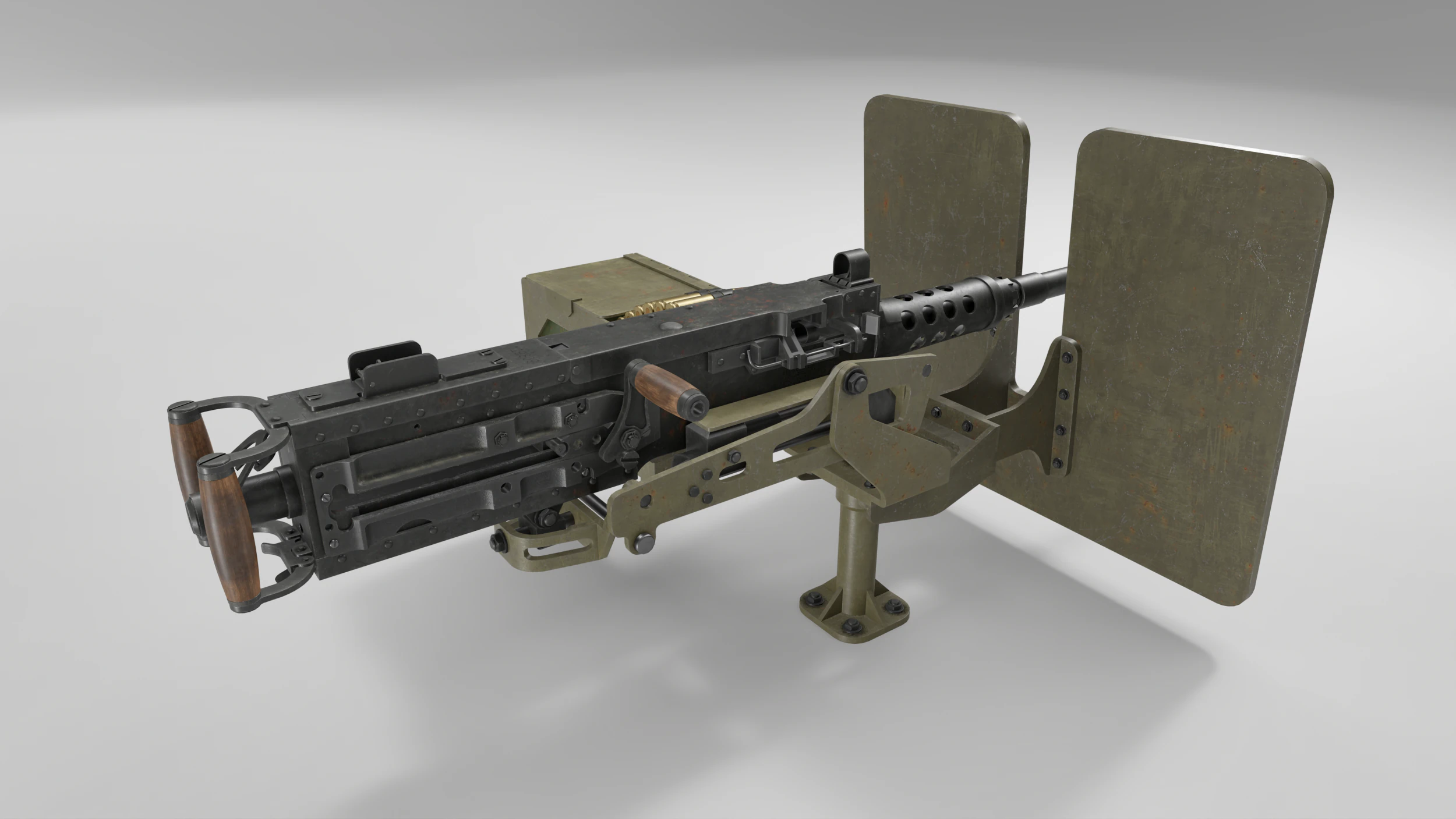 Browning M2 3D Model .c4d .max .obj .3ds .fbx .stl .blend 