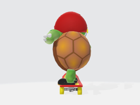 Turtle on a skateboard 3D Модель