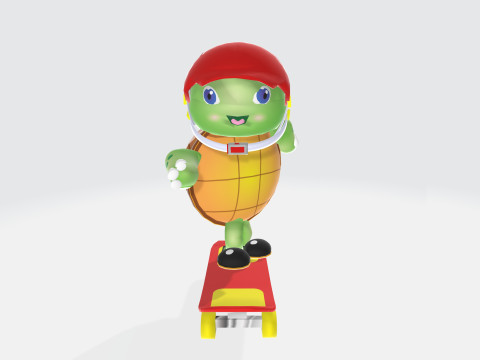 Turtle on a skateboard 3D Модель