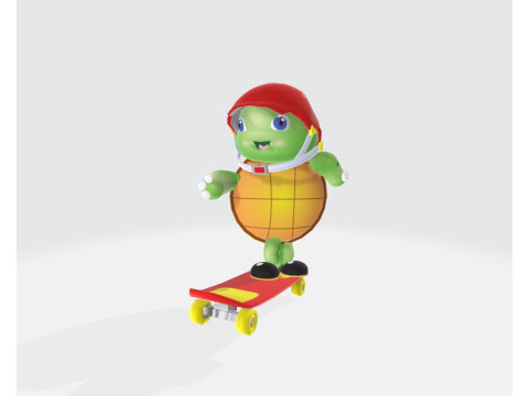 Turtle on a skateboard 3D Модель