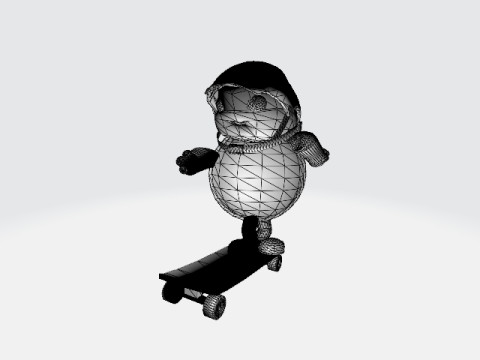 Turtle on a skateboard 3D Модель