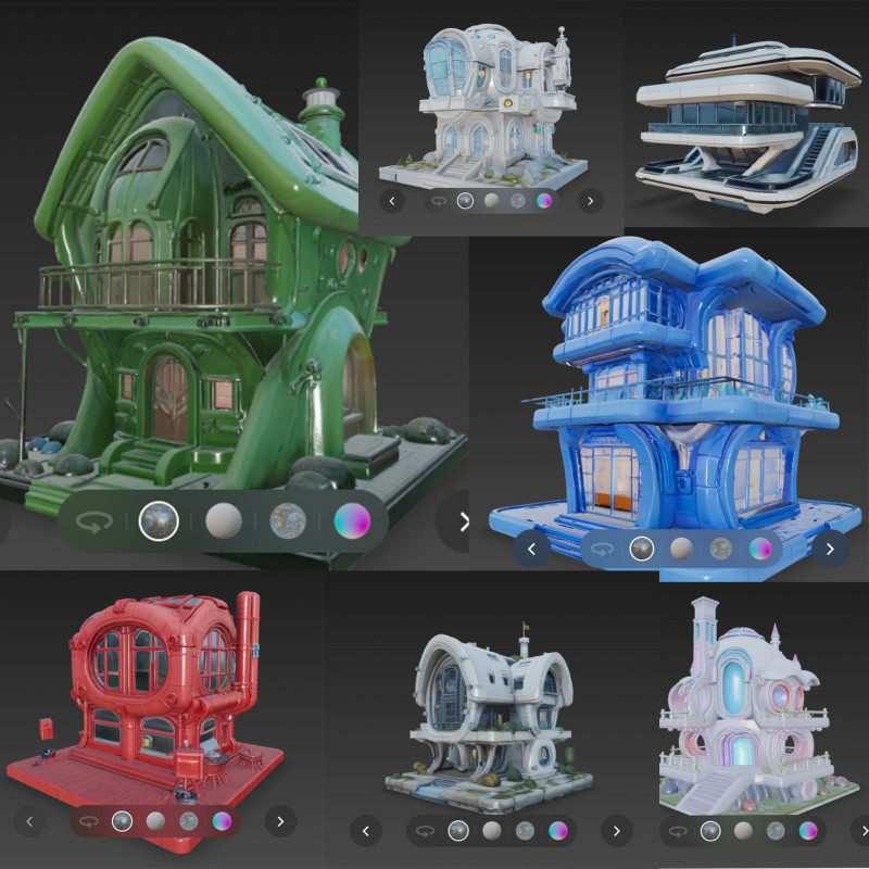 Futuristic hause 3D 模型 .c4d .max .obj .3ds .fbx .stl .blend