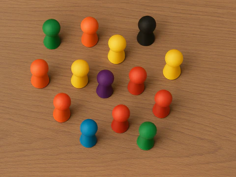 Board Game Pawn juegos de mesa peon 3D Print Model
