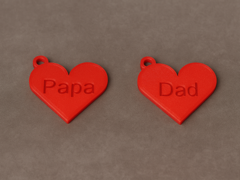 Fathers Day Keychain Llavero Dia del Padre 3D Print Model