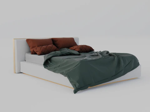 КроватьМодель01 3D Модель