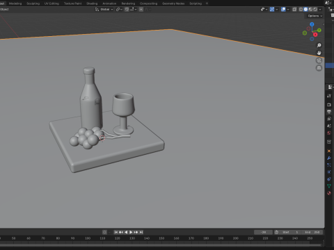 Glass and Bottle 3D मॉडल