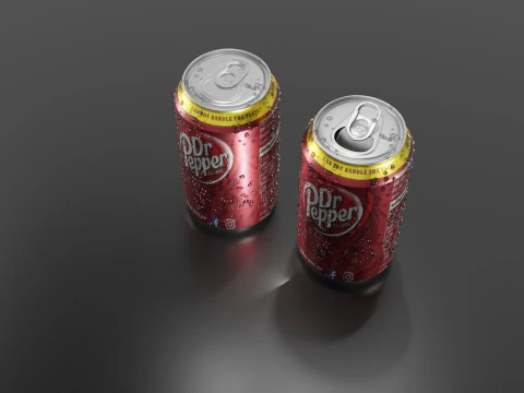 Soda Can with droplets 3D Model