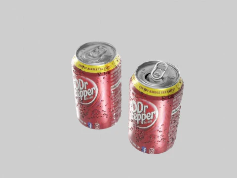 Soda Can with droplets 3D Model