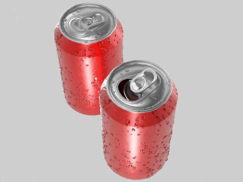 Soda Can with droplets 3D Model