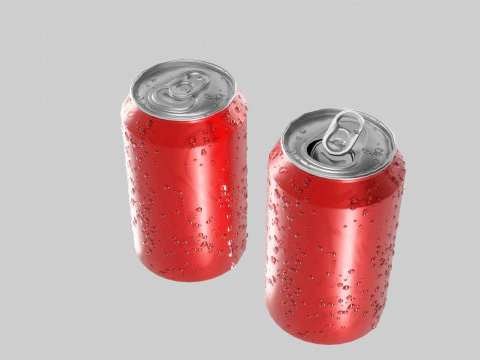 Soda Can with droplets 3D Model