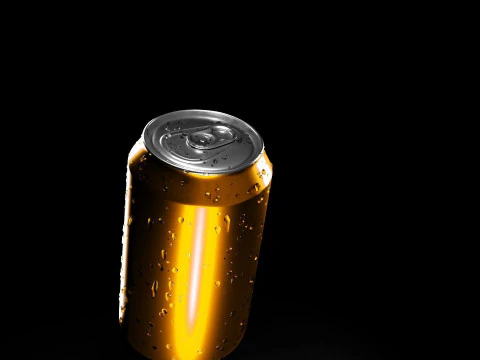 Soda Can with droplets 3D Model
