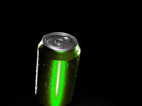 Soda Can with droplets 3D Model