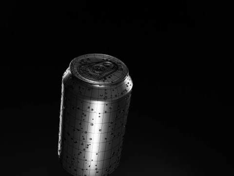 Soda Can with droplets 3D Model