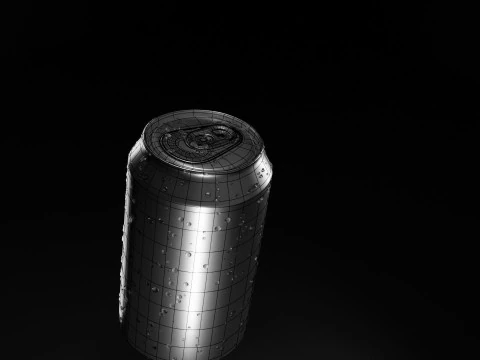 Soda Can with droplets 3D Model