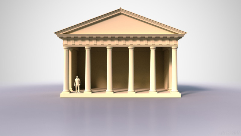 Doric Temple 3D 모델 .c4d .max .obj .3ds .fbx .stl .blend
