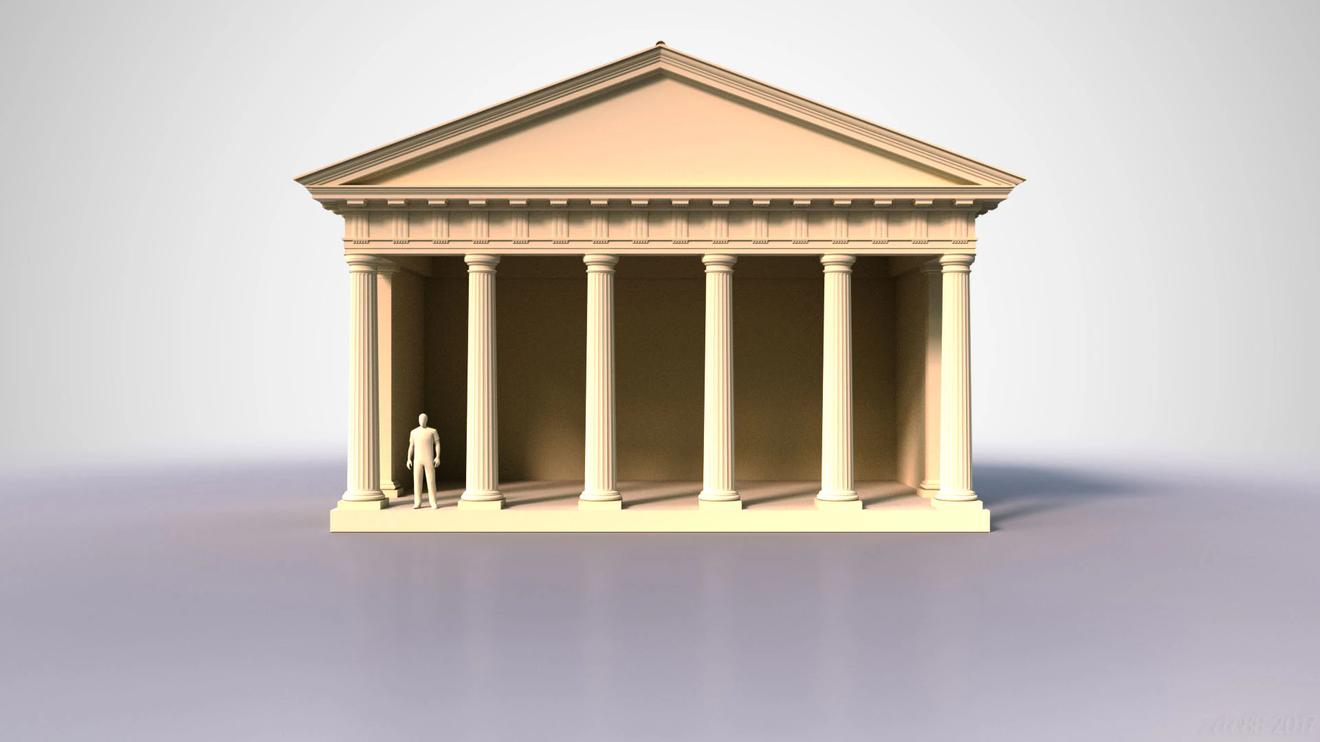 Doric Temple 3D Model .c4d .max .obj .3ds .fbx .stl .blend