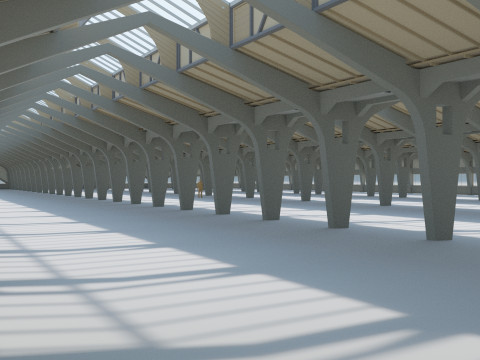 Factory Hall Interior 3D Model