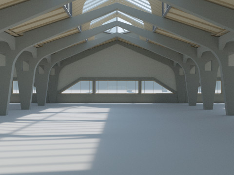 Factory Hall Interior 3D Model