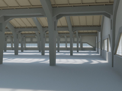 Factory Hall Interior 3D Model