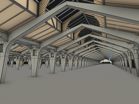 Factory Hall Interior 3D Model