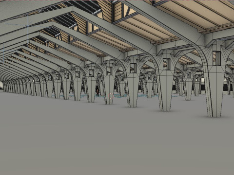 Factory Hall Interior 3D Model