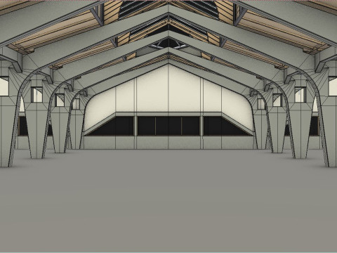 Factory Hall Interior 3D Model