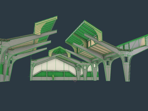 Factory Hall Interior 3D Model