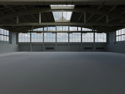 Interior de la sala de fábrica 2 Modelo 3D