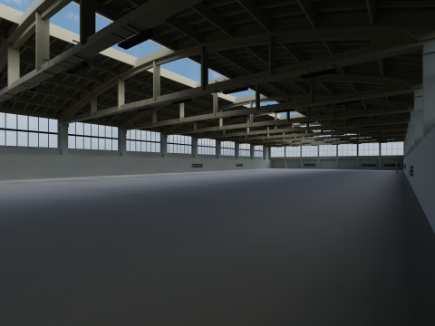 Factory Hall Interior 2 3D Model