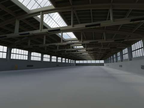 Factory Hall Interior 2 3D Model