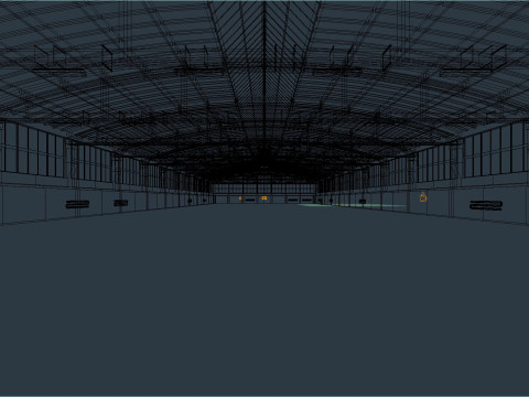 Factory Hall Interior 2 3D Model