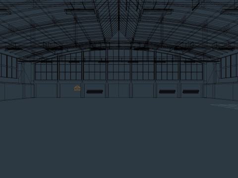 Factory Hall Interior 2 3D Model