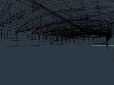 Factory Hall Interior 2 3D Model