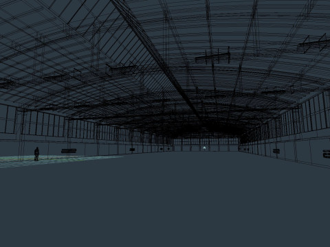 Factory Hall Interior 2 3D Model