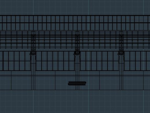 Factory Hall Interior 2 3D Model