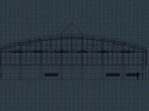Factory Hall Interior 2 3D Model