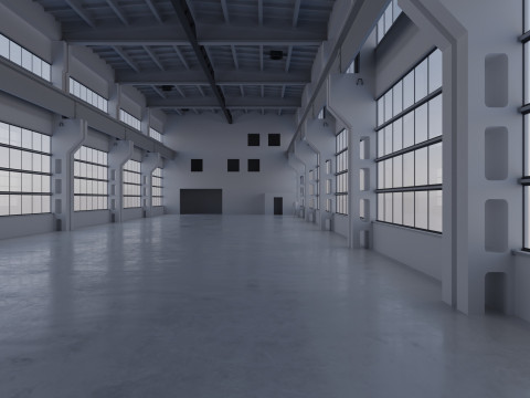 Factory Hall Interior 3 3D-Modell
