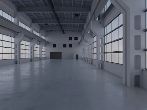 Интерьер Зала Фабрики 3 3D Модель