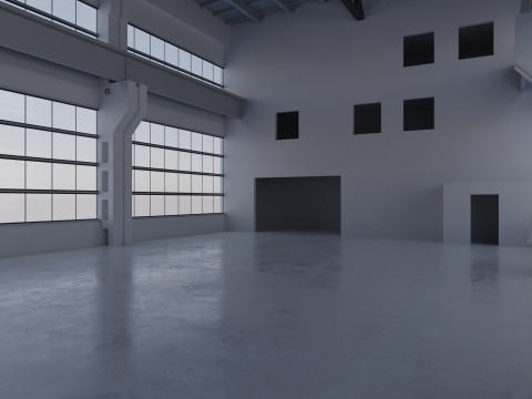 Factory Hall Interior 3 3D Model
