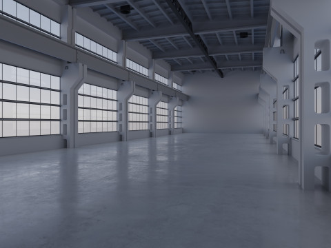 Factory Hall Interior 3 3D Model
