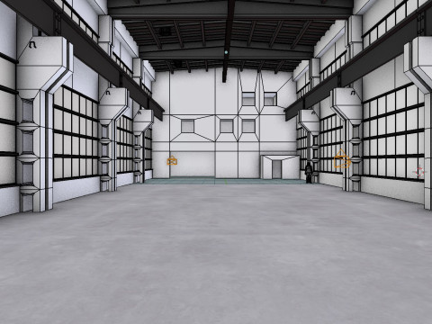 Factory Hall Interior 3 3D Model